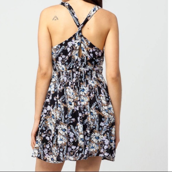 NWT Free People Black Floral Dress Washed Ashore - Picture 3 of 8